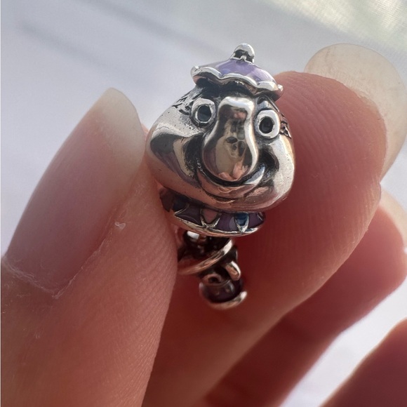 NWOT Pandora x Disney Beauty & the Beast Mr Potts & Chip Dangle Charm 799015C01 - Picture 8 of 10